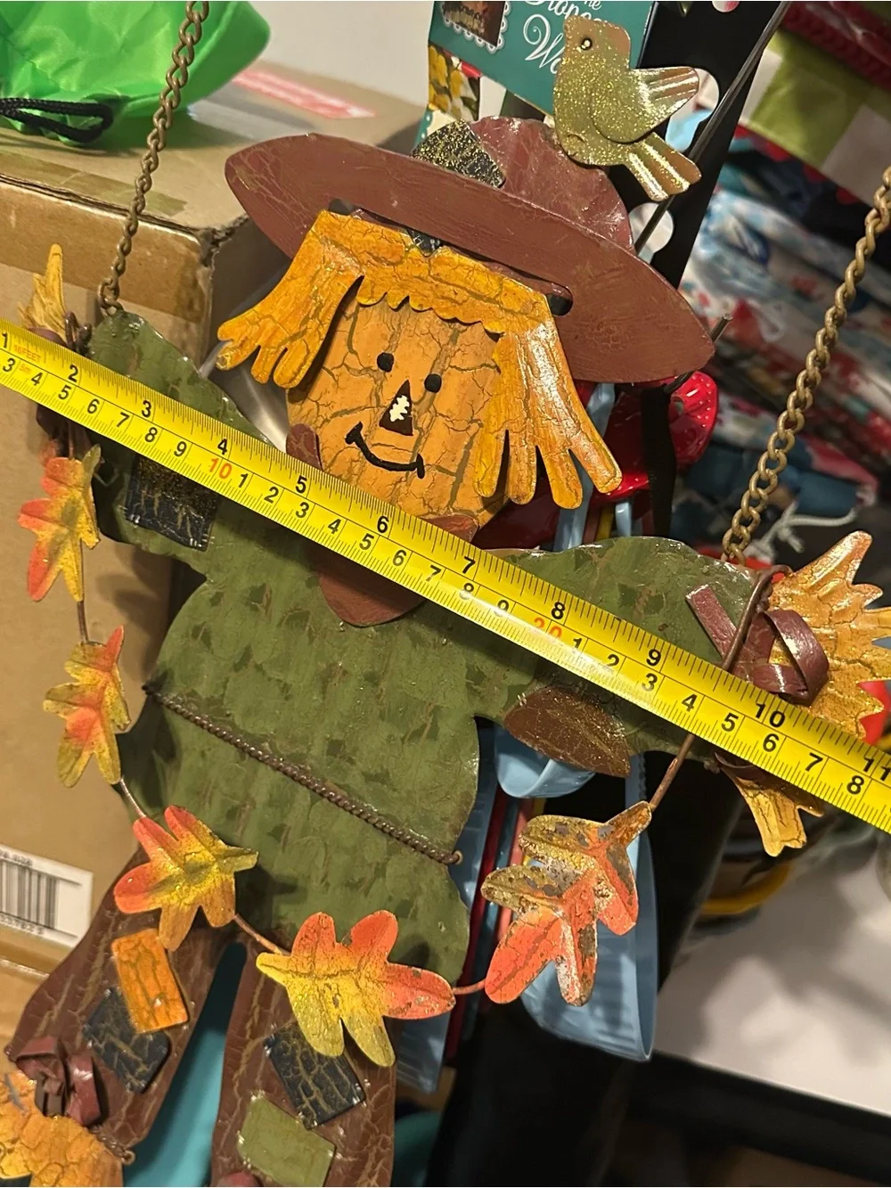Welcome Sign Fall Autumn Cute metal Scarecrow check him out!